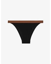 Reiss - Nala Contrast-Trim Bikini Bottoms - Lyst