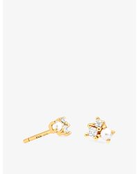 Astrid & Miyu - Imitation Pearl Crystal 18Ct- Plated Sterling- Stud Earrings - Lyst