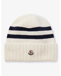 Moncler - Brand-patch Striped-print Wool And Cashmere-blend Beanie Hat - Lyst