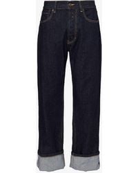 Alexander McQueen - Turn-up Folded-hem Straight-leg Mid-rise Jeans - Lyst