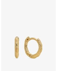 Monica Vinader - Antica Textured Mini 18Ct Vermeil Huggie Earrings - Lyst