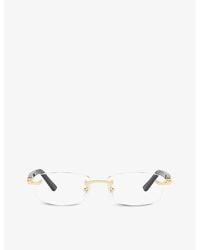 Cartier - Ct0048o Rectangle-frame Metal Eyeglasses - Lyst