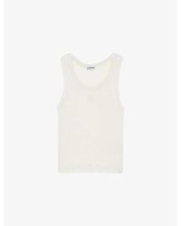Loewe - Anagram-Embroidered Slim-Fit Silk-Blend Tank Top - Lyst