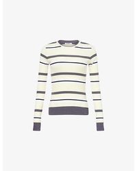 4th & Reckless - Anika Striped Logo-Embroidered Cotton T-Shirt - Lyst