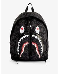A Bathing Ape - Camo Shark Graphic-print Woven Backpack - Lyst