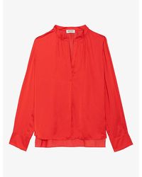 Zadig & Voltaire - Tink V-Neck Satin Shirt - Lyst