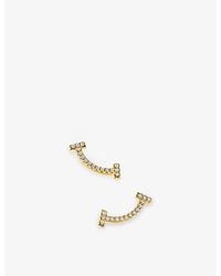 Tiffany & Co. - Tiffany T Smile 18Ct- And Diamond Earrings - Lyst