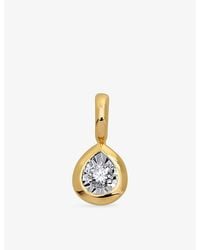 Monica Vinader - Pear Solitaire 18Ct Vermeil And 0.06Ct Lab Grown Diamond Pendant - Lyst