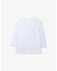 The White Company - Stripe-Print Cotton-Jersey Top - Lyst