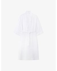 The White Company - The Company Relaxed-fit Cropped-sleeve Gauze Linen Robe - Lyst