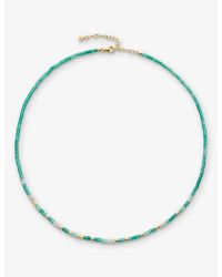 Monica Vinader - Delphi Gemstone 18Ct Vermeil And Onyx Beaded Necklace - Lyst