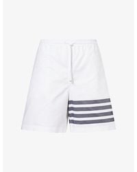 Thom Browne - Oxford 4-Bar Rugby Cotton Shorts - Lyst