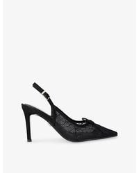 Carvela Kurt Geiger - Positano Lace Heeled Woven Slingback Courts - Lyst