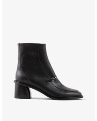 Sandro - Amber Square-toe Leather Heeled Ankle Boots - Lyst