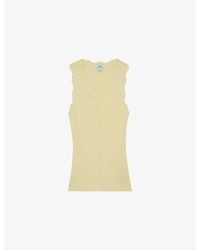 Reiss - Freya Scalloped-Trim Stretch-Knit Vest - Lyst
