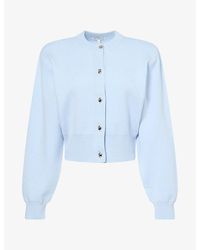 The Couture Club - Compact Sculptural-Button Knitted Cardigan - Lyst