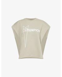 Rick Owens - X Champion Tatlin Logo-Embroidery Cotton-Jersey Sweatshirt - Lyst