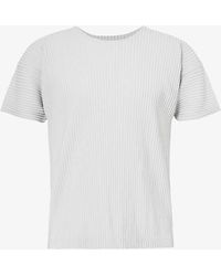 Homme Plissé Issey Miyake - Pleated Crewneck Knitted T-shirt X - Lyst