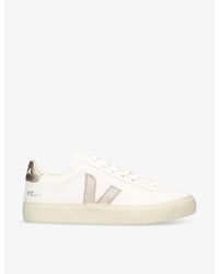 Veja - Campo Logo-embroidered Low-top Leather Trainers - Lyst