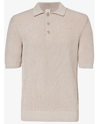 Eleventy - Ribbed-trim Regular-fit Cotton-knit Polo Shirt - Lyst