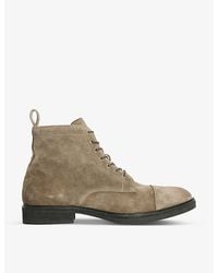 AllSaints - Drago Lace-Up Suede Ankle Boots - Lyst