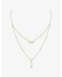 Messika - Move Uno 2-Row 18Ct And 0.03Ct Diamond Necklace - Lyst