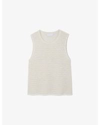 The White Company - Textured-Stitch Slim-Fit Cotton-Blend Knitted Tank Top - Lyst