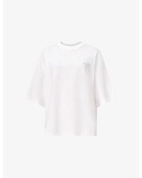 AllSaints - Under Amelie Logo-Embroidered Relaxed-Fit Cotton T-Shirt - Lyst