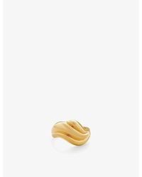 Monica Vinader - Swirl 18Ct-Plated Vermeil Sterling- Ring - Lyst