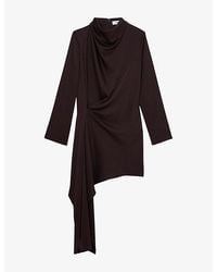 Reiss - Bethany Draped Woven Mini Dress - Lyst