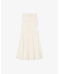 Sandro - High-Rise Pointelle-Texture Knitted Maxi Skirt - Lyst