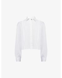 Ro&zo - Pleated Cropped Cotton Shirt - Lyst