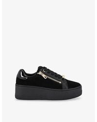Carvela Kurt Geiger - Connected Zip Suede Low-Top Flatform Trainers - Lyst