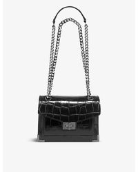 The Kooples - Emily Croc-embossed Leather Cross-body Bag - Lyst