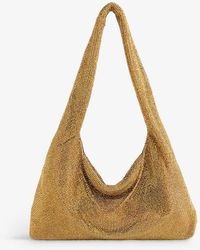 Kara - Crystal-embellished Metallic Shoulder Bag - Lyst