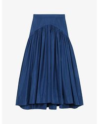 Maje - Shaped-Waistband Woven Maxi Skirt - Lyst