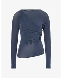 Peachy Den - Kylie Button Cupro Wrap Top - Lyst