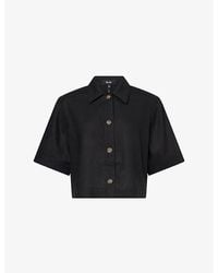 ME+EM - Short-Sleeved Boxy-Fit Linen-Blend Shirt - Lyst