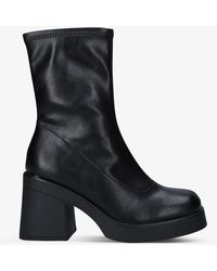 Call It Spring Steffanie Chunky-heeled Vegan-leather Boots - Black