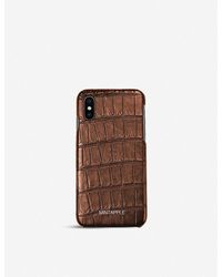 Mintapple Womens Brown Alligator-embossed Leather Iphone Xs Max Case