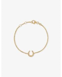 Astley Clarke - Biography Horseshoe 18Ct- Plated Sterling- And Sapphire Bracelet - Lyst