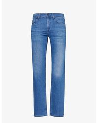 7 For All Mankind - Slimmy Luxe Straight-leg Mid-rise Stretch Denim-blend Jeans - Lyst