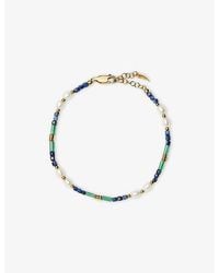 Missoma - Gemstone 18Ct- Plated Brass And Pearl Beaded Bracelet - Lyst