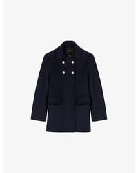 Maje - Collared Double-Breasted Wool-Blend Coat - Lyst