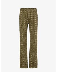 Wales Bonner - Power Graphic-pattern Stretch-organic Cotton Trousers - Lyst