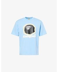 A Bathing Ape - Spray Ape Graphic-Print Cotton T-Shirt - Lyst