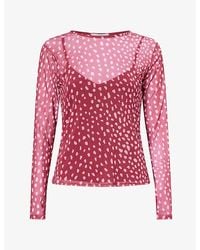 Never Fully Dressed - Deer-Print Sheer Mesh Top - Lyst