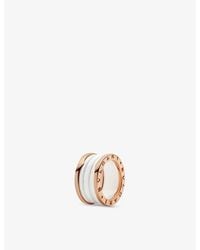 BVLGARI - B.Zero1 Four-Band 18Ct Rose- And Ceramic Ring - Lyst