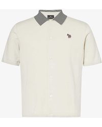 PS by Paul Smith - Zebra-embroidered Organic Cotton Knitted Polo Shirt - Lyst