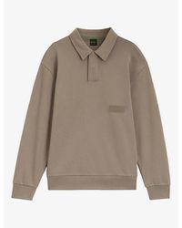 BOSS - Relaxed-Fit Cotton-Blend Polo Sweatshirt - Lyst